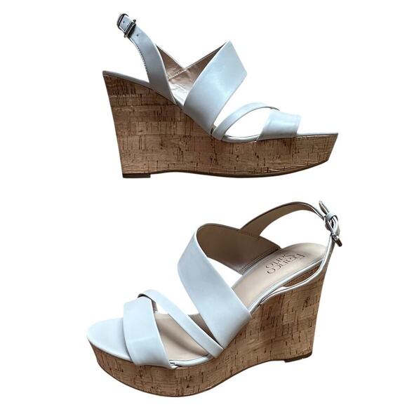 FRANK SARTO x Wedge seneca ivory cork bottom women’s 9.5 sling back heel - Picture 4 of 7